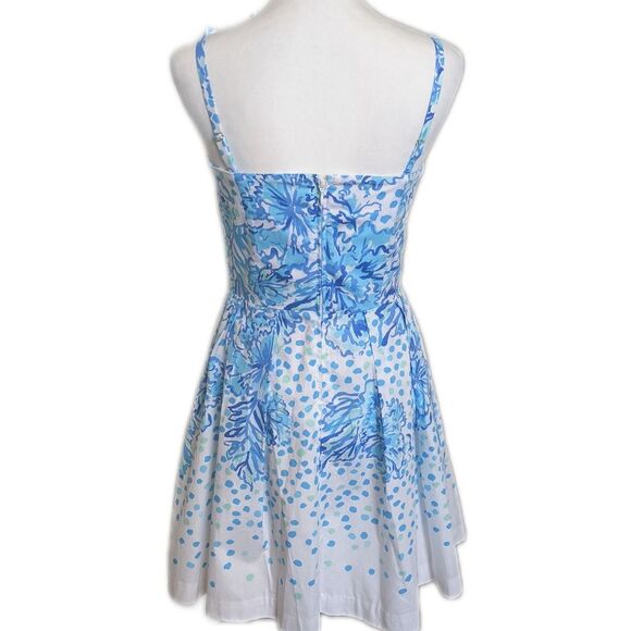 Lilly Pulitzer NWT Kenzie dress in resort white & blues, strapless option 4 - Picture 2 of 14